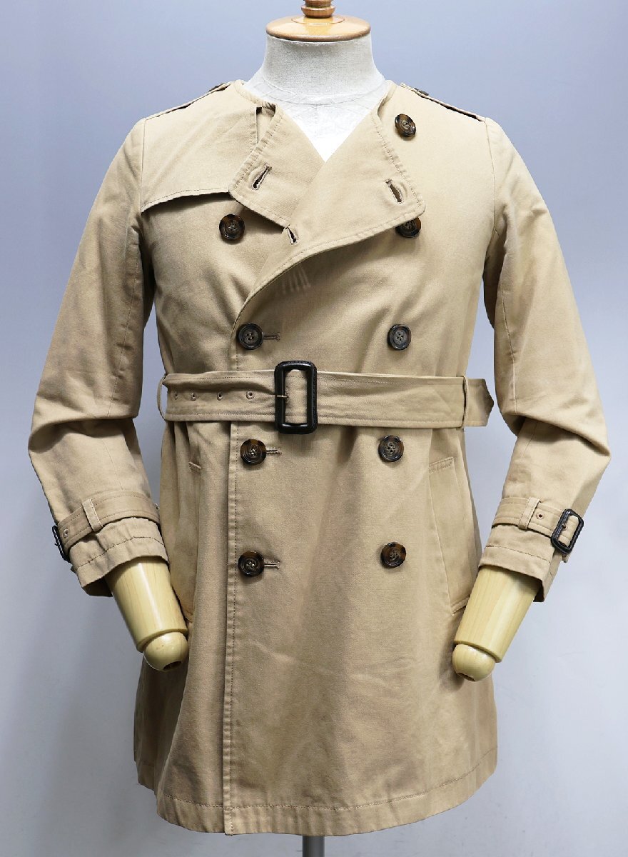 BEAUTY&YOUTH UNITED ARROWS (ユナイテッドアローズ) No Collar Trench Coat / ノーカラー トレンチコート ベージュ size S拍卖