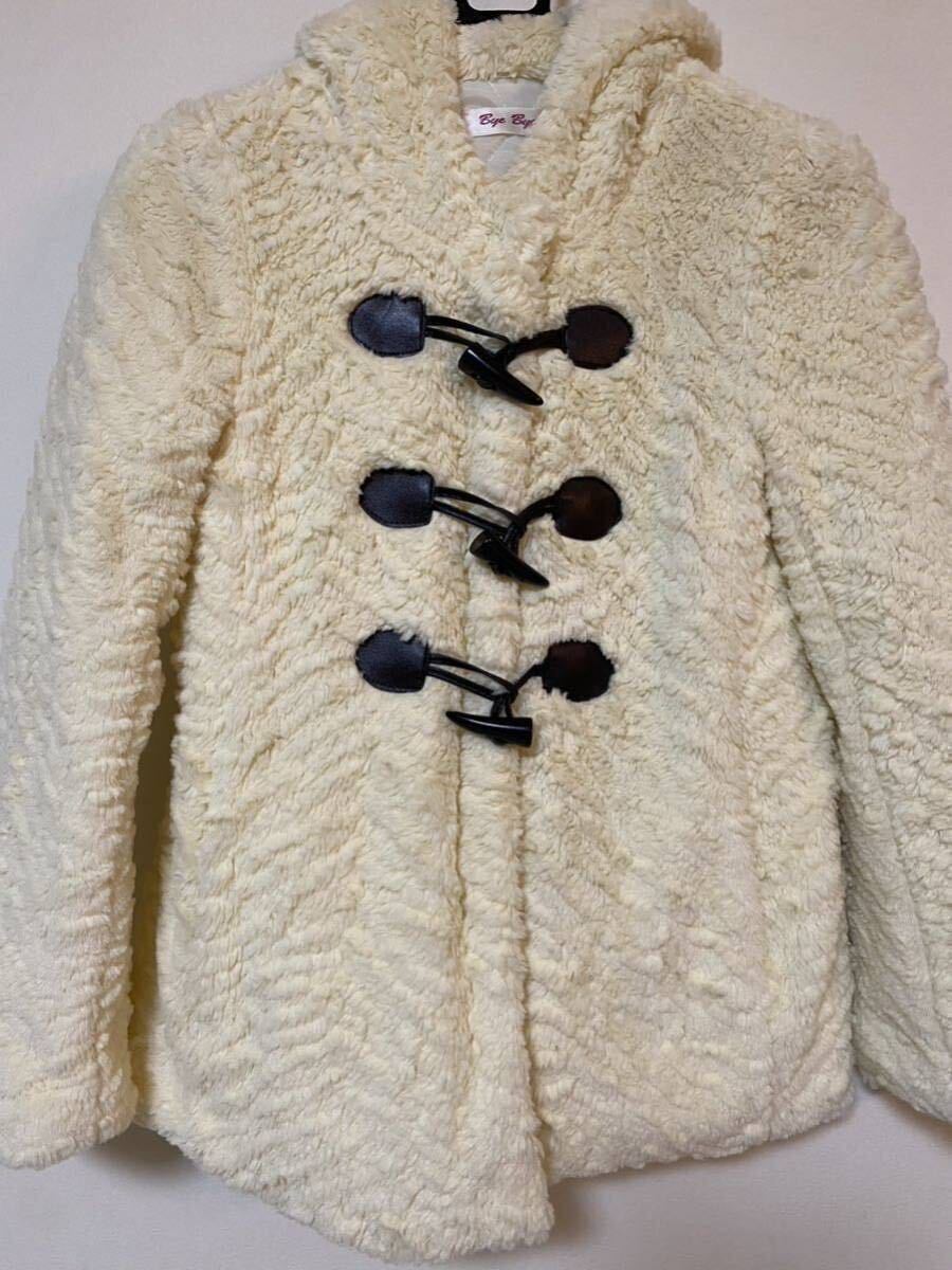 BYE BYE サイズM 美品 ボリュームコート ふわふわ モコモコ フード付き拍卖