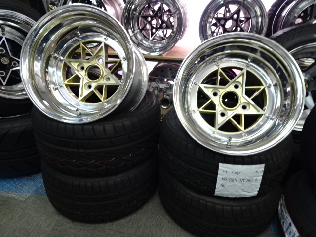 リアル3Pスターシャーク(ゴールド)9J-14 10J-14 トーヨープロクセス 195/45R14 225/40R14 旧車拍卖