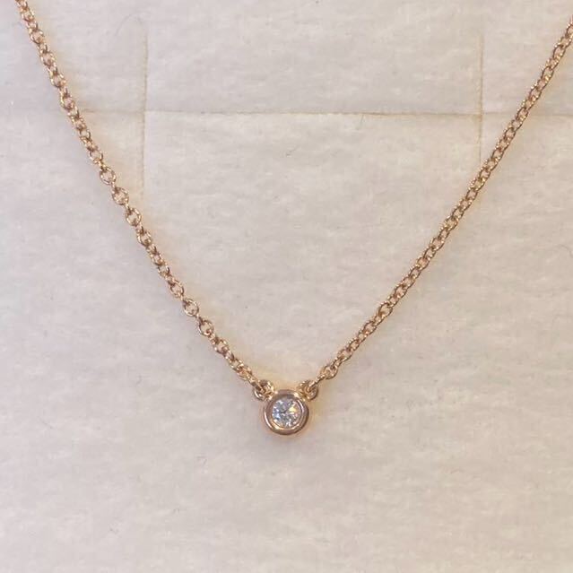 新品 正規品 ティファニー tiffany&co. ネックレス ダイヤモンド 0.03ct k18 750 ローズゴールド プレゼント ギフト拍卖