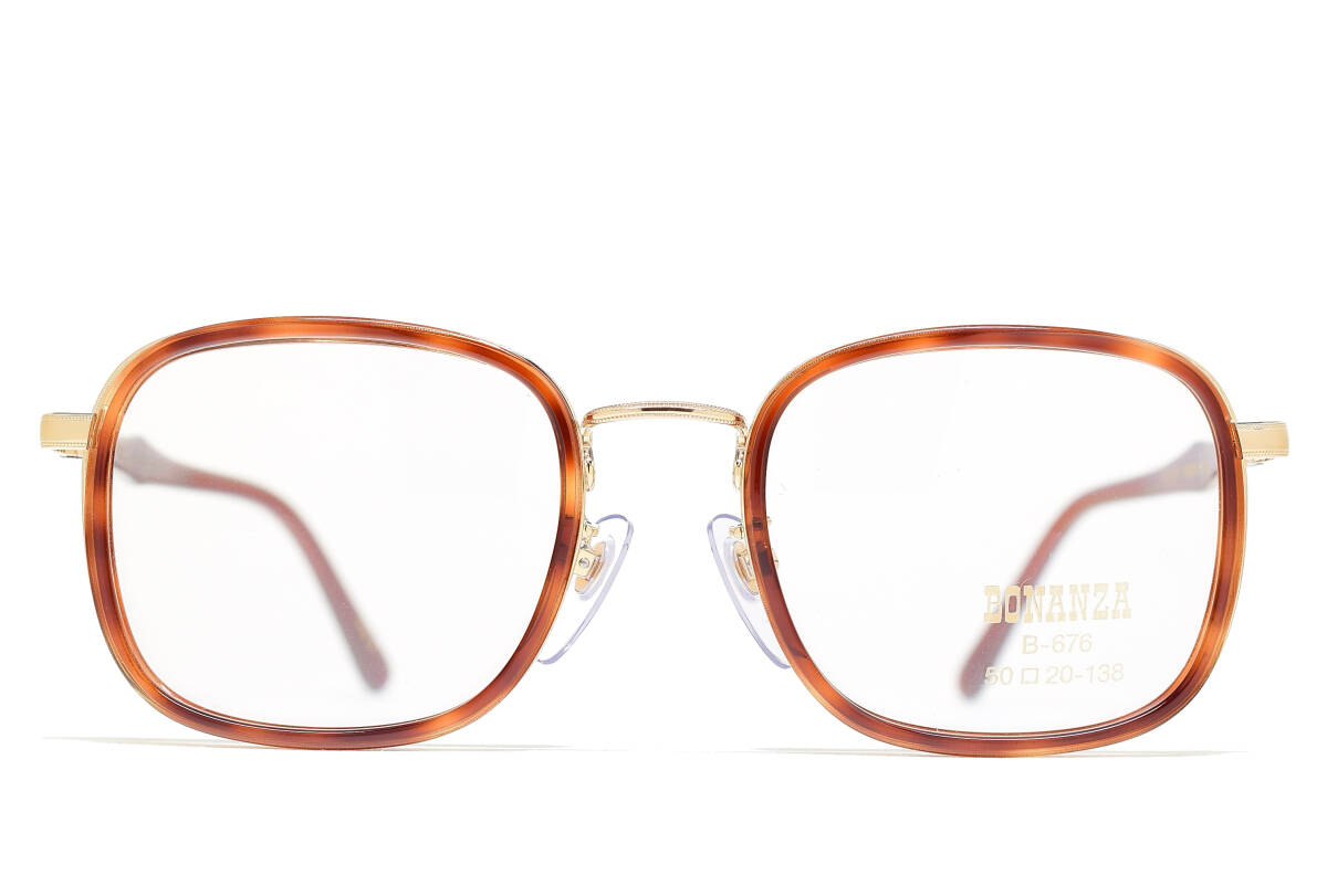 デッドストック BONANZA B-676 3 50-20 インナーリム 彫金模様 メガネ サングラス フレーム ヴィンテージ拍卖