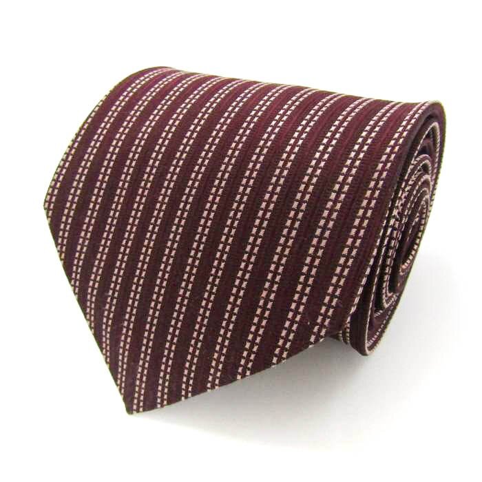 ミチコロンドンコシノ ブランドネクタイ パネル柄 ストライプ シルク 日本製 メンズ ブラウン MICHIKO LONDON KOSHINO拍卖