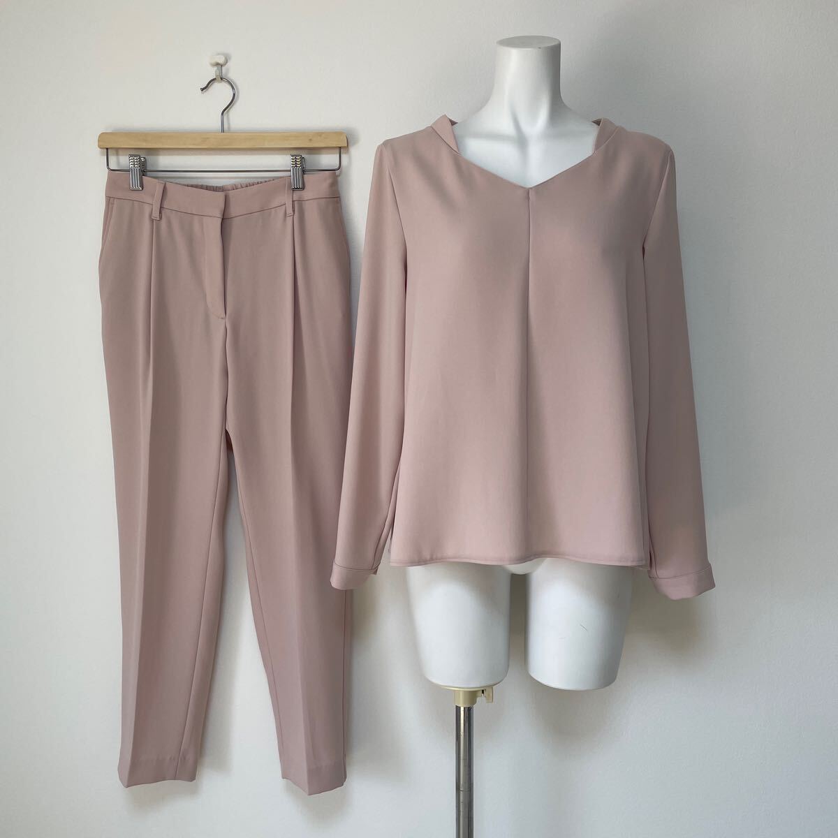 PLSTプラステ ストレッチダブルクロスセットアップ フォーマル セレモニー 入学式 ピンク サイズM 美品拍卖