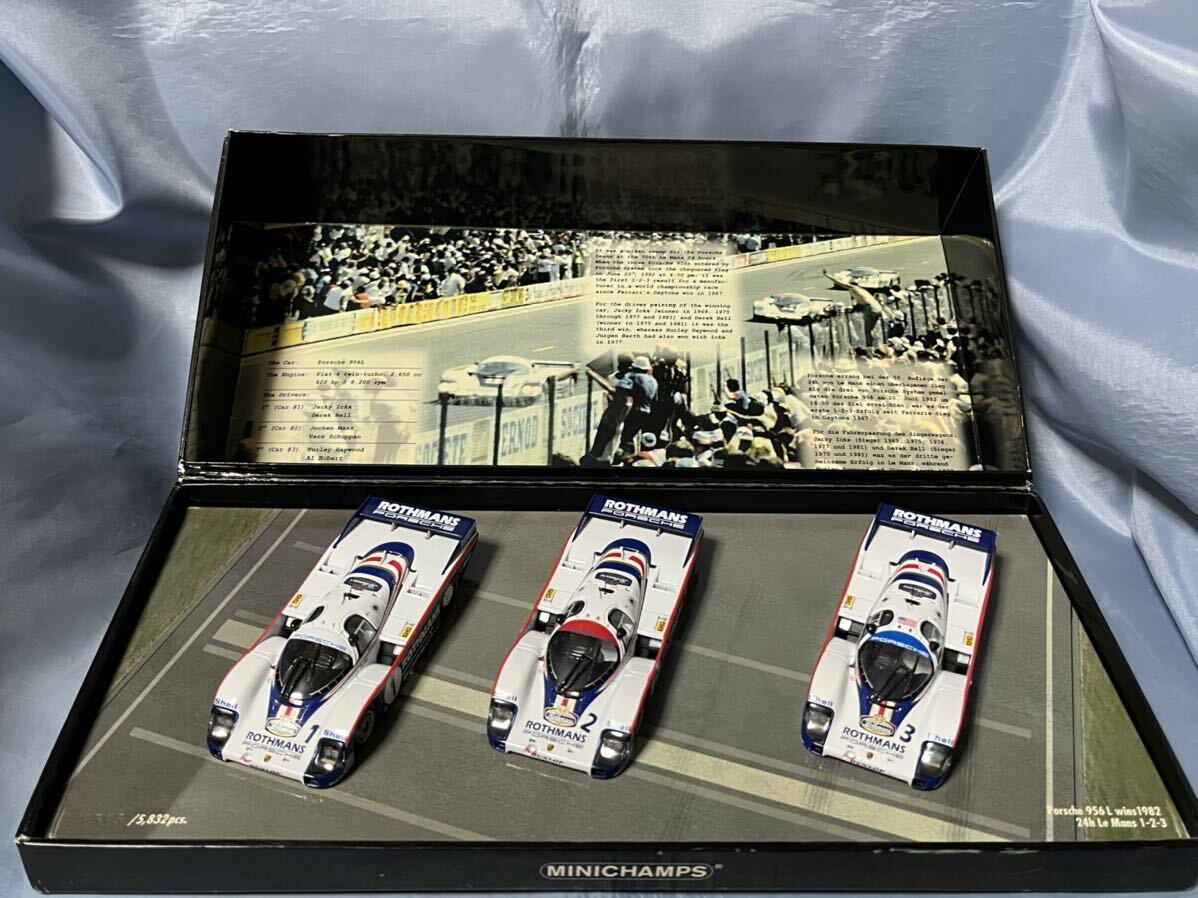 ミニチャンプス 製  ポルシェ 956 L 3台セット  1982年 ルマン24hレース  1-2-3位    1/43拍卖