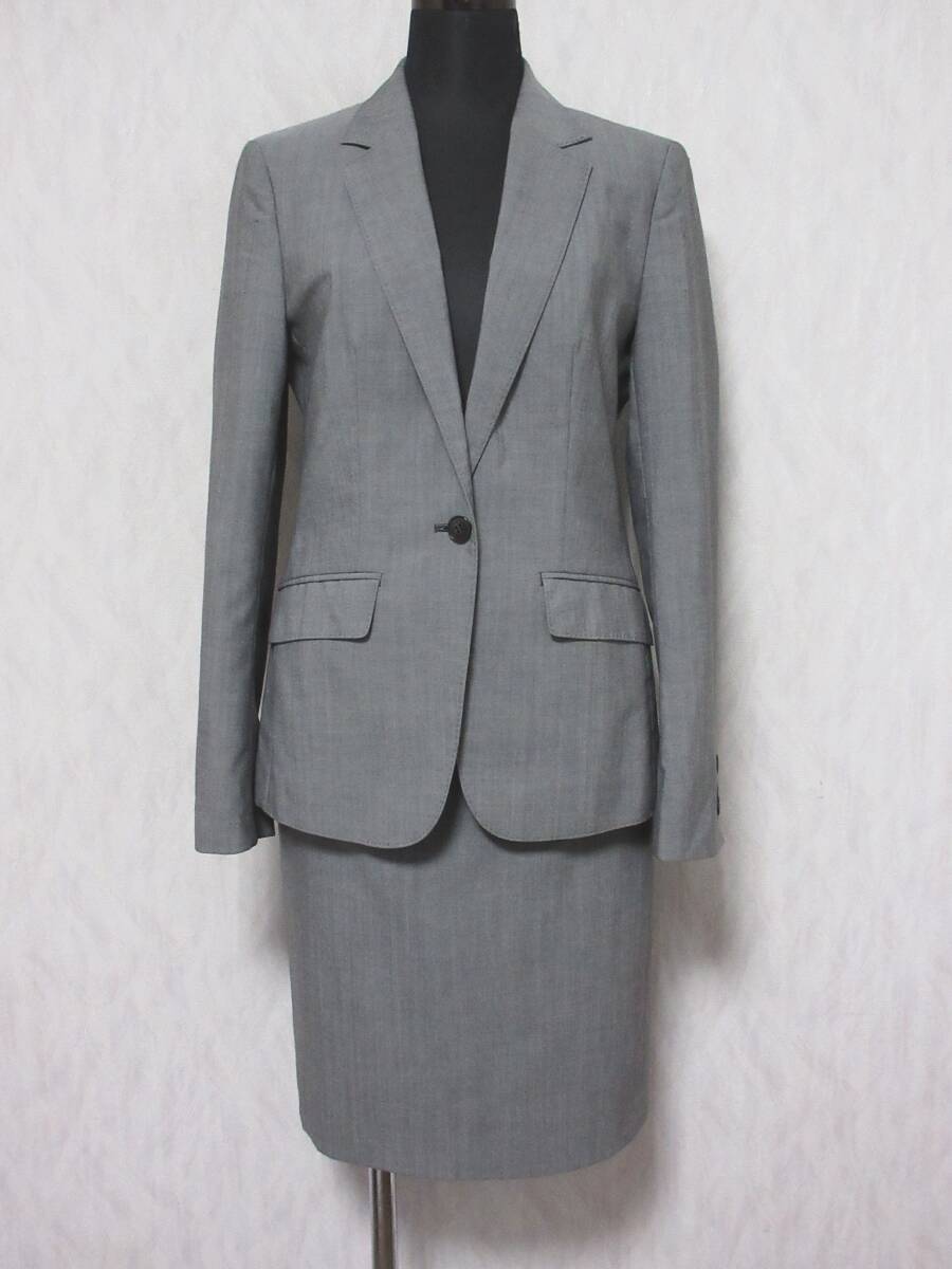 iCB アイシービー 1B 総裏 センターベント ジャケット スカート セットアップ スーツ 9 春夏秋 グレー irmri yg5456拍卖