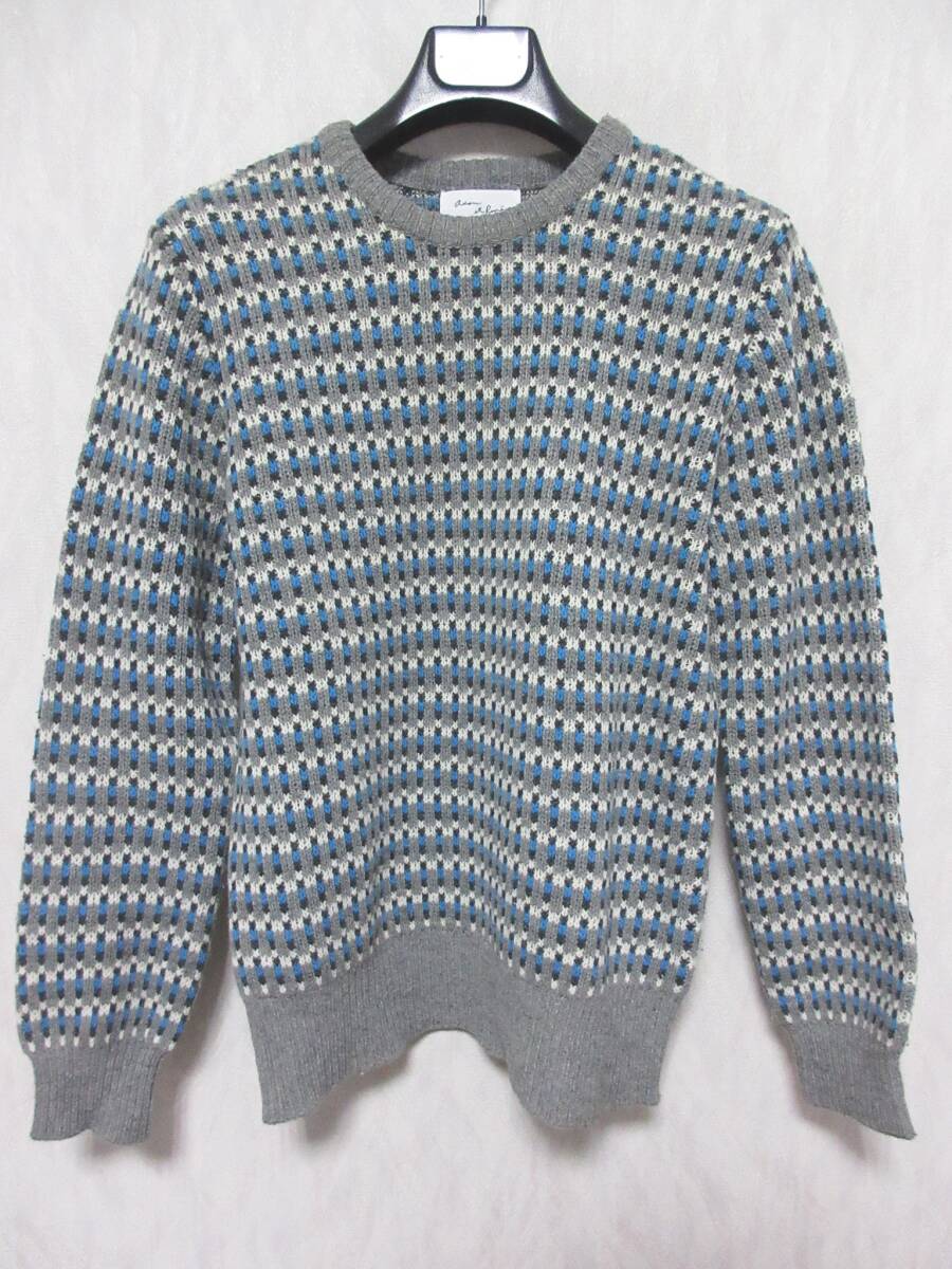 ADAM ET ROPE' アダムエロペ ウール混 長袖 プルオーバー ニット セーター メンズ M GMM-001-0474-B irmri kn1811拍卖