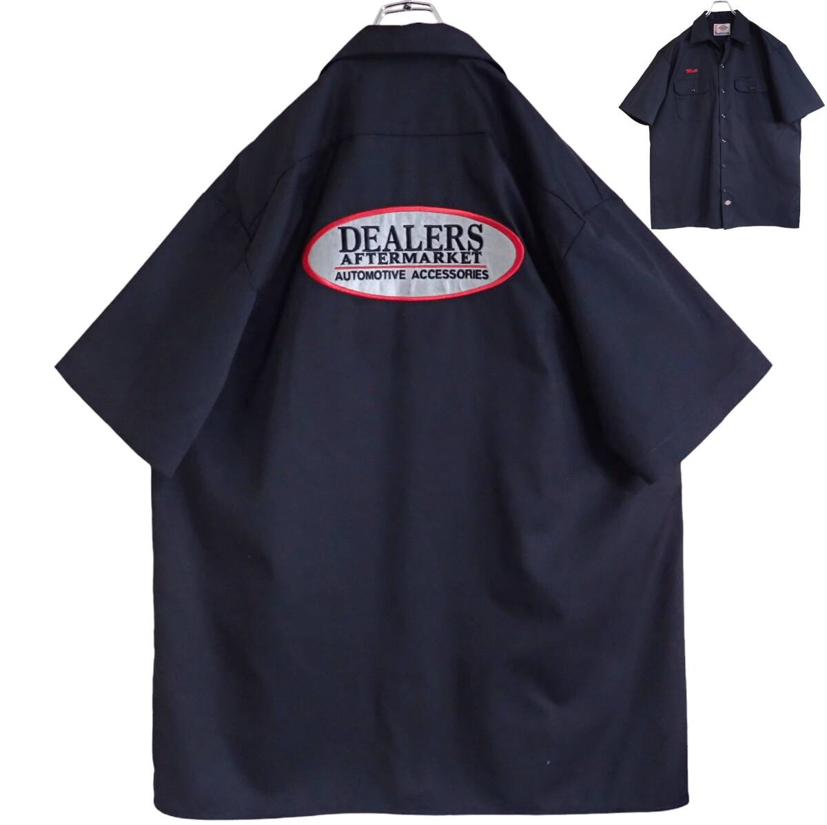 5492/美品 Dickies 半袖ワークシャツ L●洗濯プレス済●ネコポス可●DEALERS AFTERMARKET AUTOMOTIVE ACCESSORIES ディッキーズ 古着拍卖