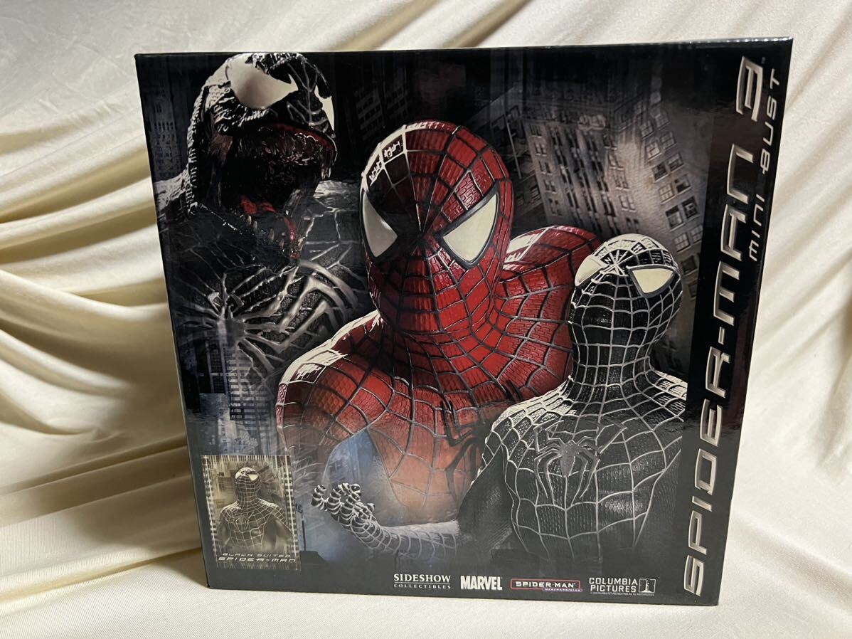 未開封 サイドショウ ブラックスーツ スパイダーマン3 バストスタチュー ブリスター限定 Spider-man3 black拍卖