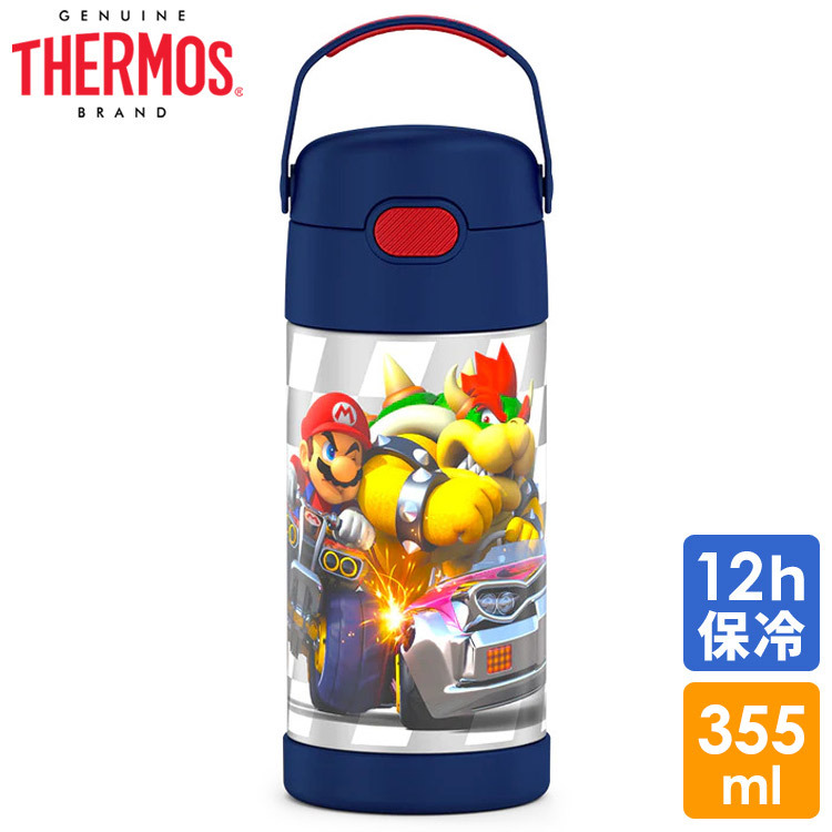 サーモス ステンレス ストロー 水筒 サーモス ステンレス水筒 マリオカート スーパーマリオ ストロー 350ml THERMOS 子供 キャラクター水筒拍卖