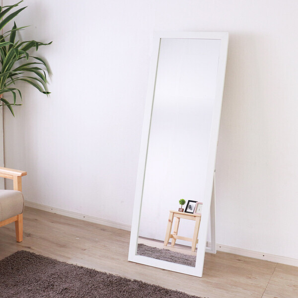 合う部屋を選ばないスタンドミラー ホワイトウォッシュ スタンドミラー拍卖