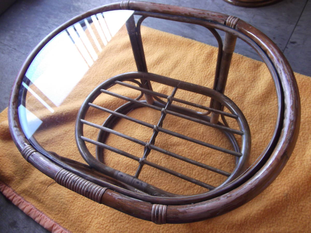 ●籐つる製 テーブル 楕円形 ●除菌処理済品 M8373はグ拍卖