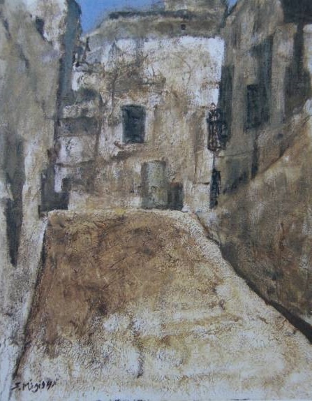 三岸節子、「坂の上へ(アンダルシア)」、希少大判画集・額装画、日本製・新品額縁にて額装致します、状態良好、送料無料拍卖