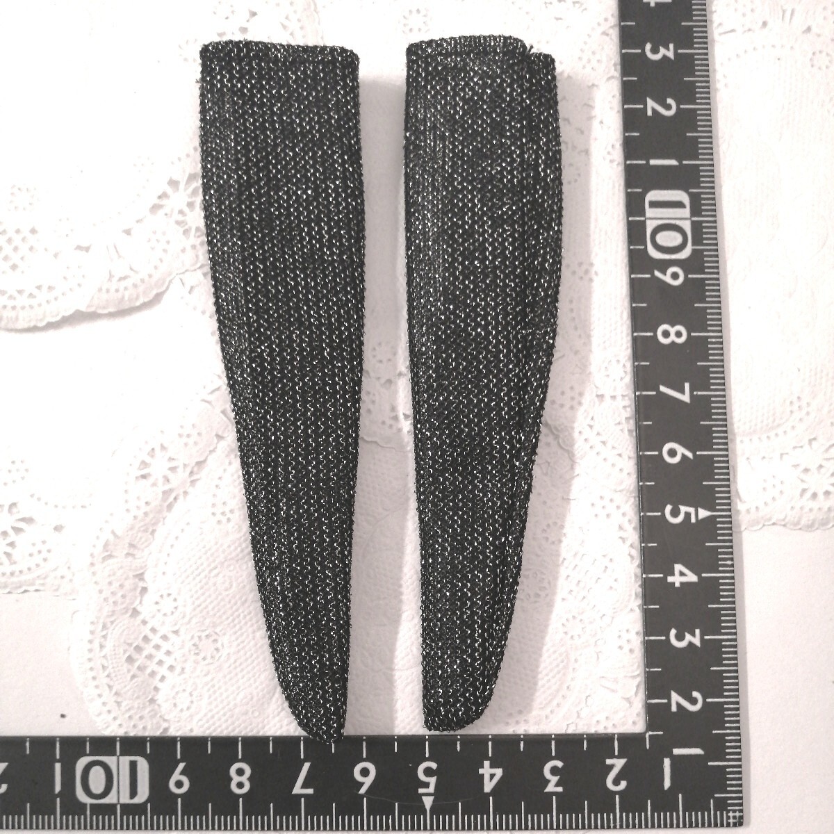 4m0315 ドール用 タミーちゃん サイズ ハイソックス 黒 ブラック キラキラ ラメ拍卖