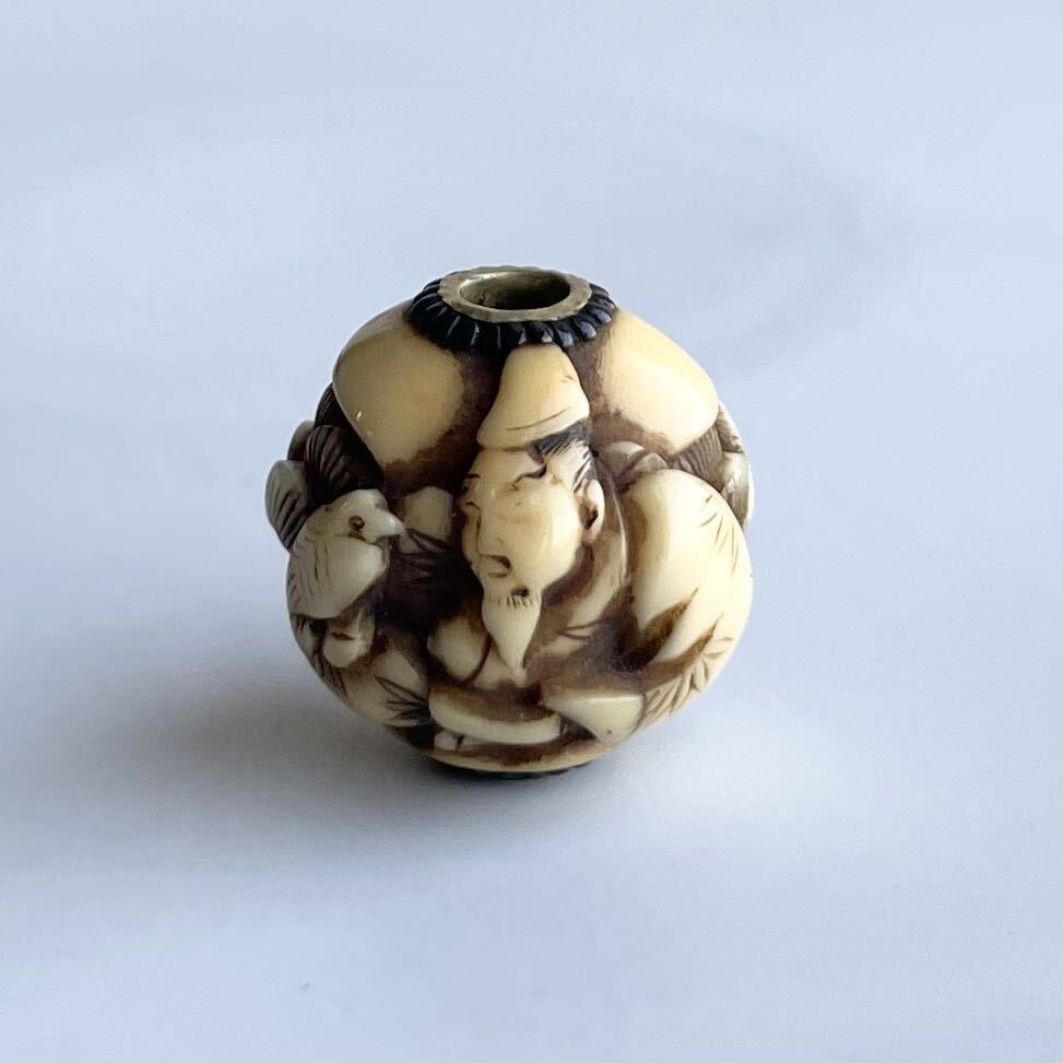 2st448 人間国宝 吉田文之 造 諸締玉 緒締め玉 提物 印籠 時代物 希少品拍卖