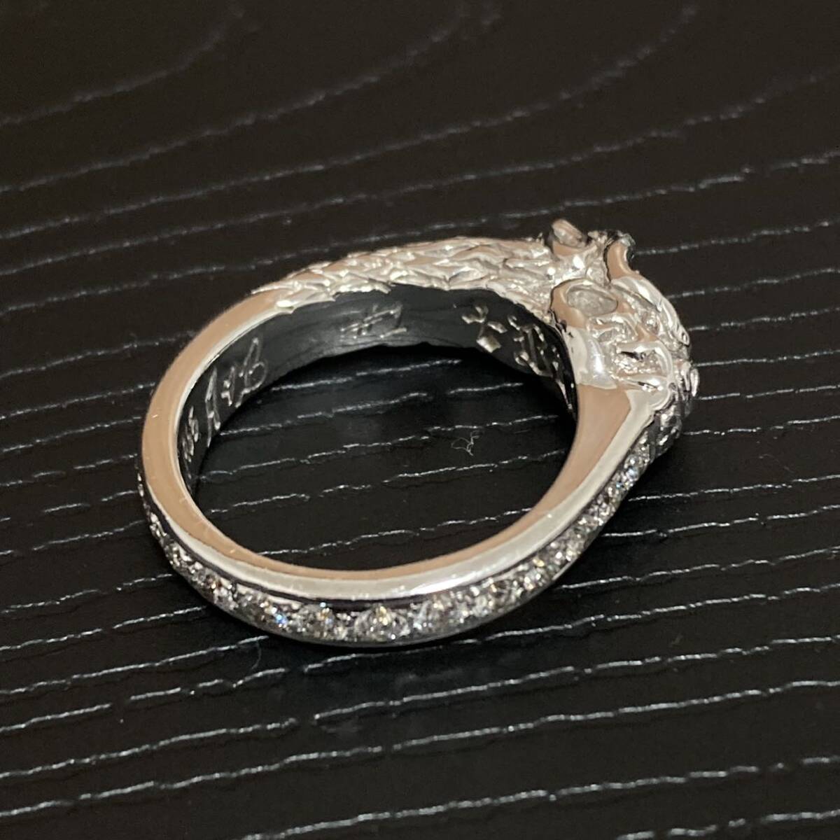 ワンメイク★18金ダイヤ★ビル私物k18kビルウォールレザーBillWallLeatherホワイトゴールドリングBWL辰年ドラゴン龍Goldダイヤモンド指輪拍卖