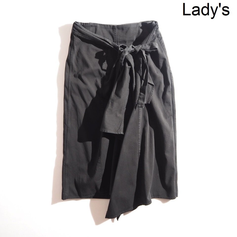 C0513P ▼DRIES VAN NOTEN ドリスヴァンノッテン▼ コットン ラップ スカート ブラック 36 / コットンスカート 黒 21AW 春~秋 rb mks拍卖