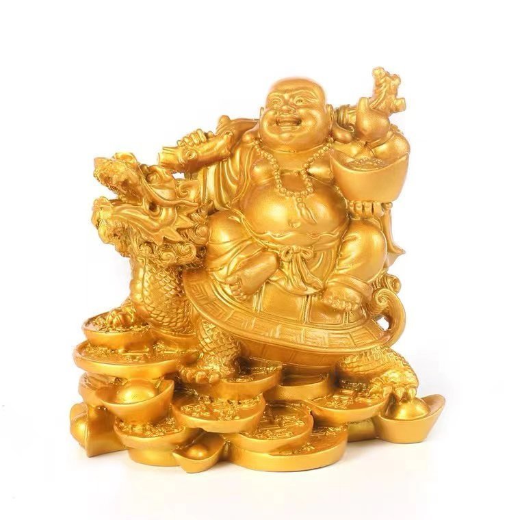 CJM274★七福神 布袋様 龍亀 布袋尊 弥勒佛 置物 恵比寿 幸運 金運アップ 風水 財運 財招 商売繁盛 運勢 お守り開運 縁起物 拍卖