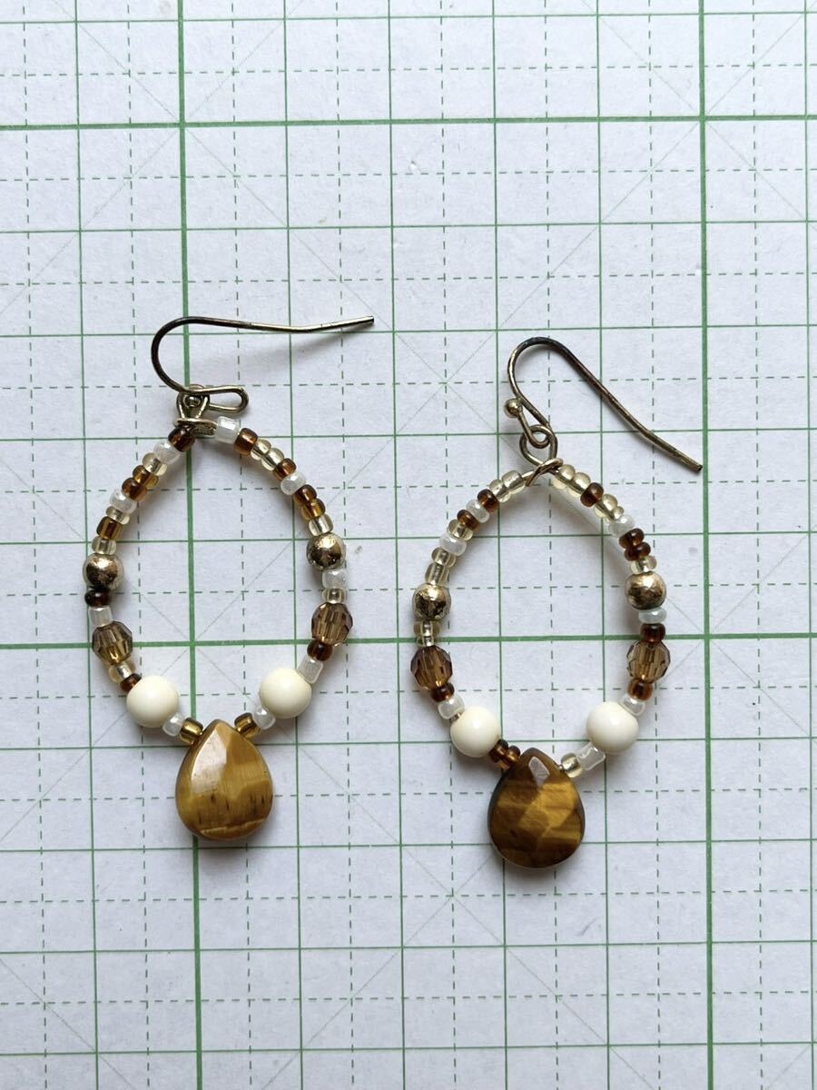 K ★レア★ 海外製 刻印なし ピアス &837 送料185円〜 アンティーク ビンテージ拍卖