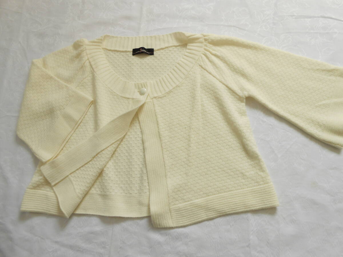 Jinneeジニー ボレロカーディガン ミルクホワイト色 サイズ3L拍卖