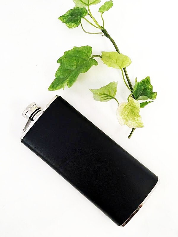 ウィスキーフラスコ ブラックレザー ウィスキースキットル 携帯ウィスキーボトル 携帯ウィスキー入れ 1605拍卖