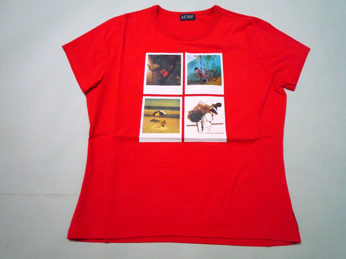 アルマーニジーンズ ARMANI JEANS グラフィックトップス #42 レッド 8234拍卖