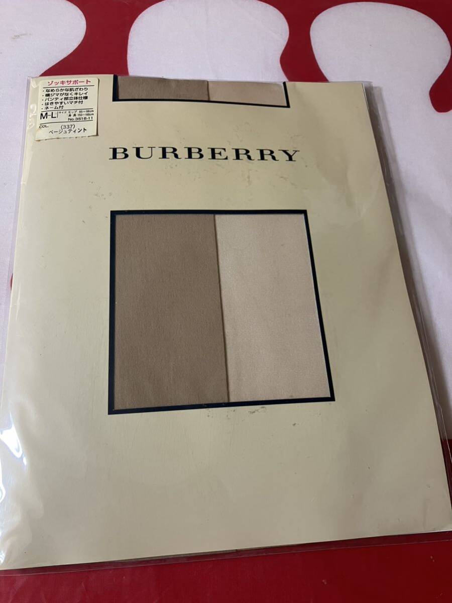 BURBERRY ゾッキサポート パンティ部立体仕様 マチ付 ベージュティント バーバリー パンティストッキング パンスト panty stocking 福助拍卖