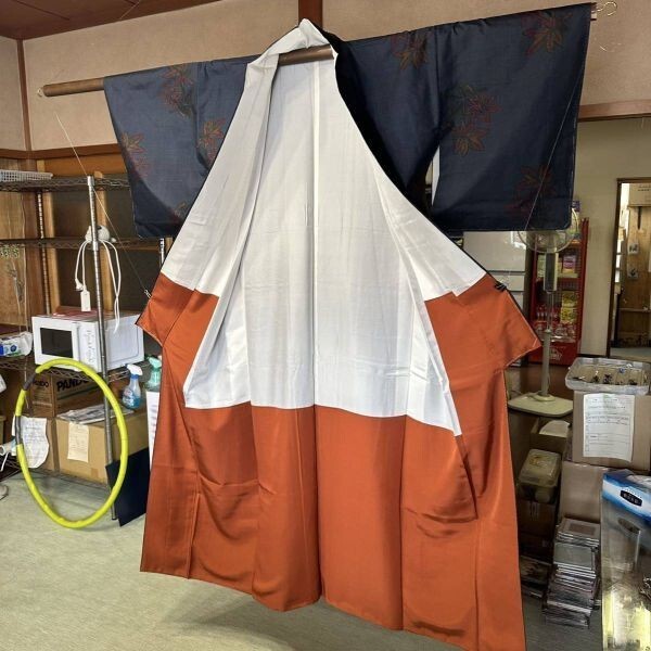 フ001 着物 大島 絹 美品 冬物 女性用 (身丈156cm)(裄63.5cm)(袖丈48.5cm)拍卖