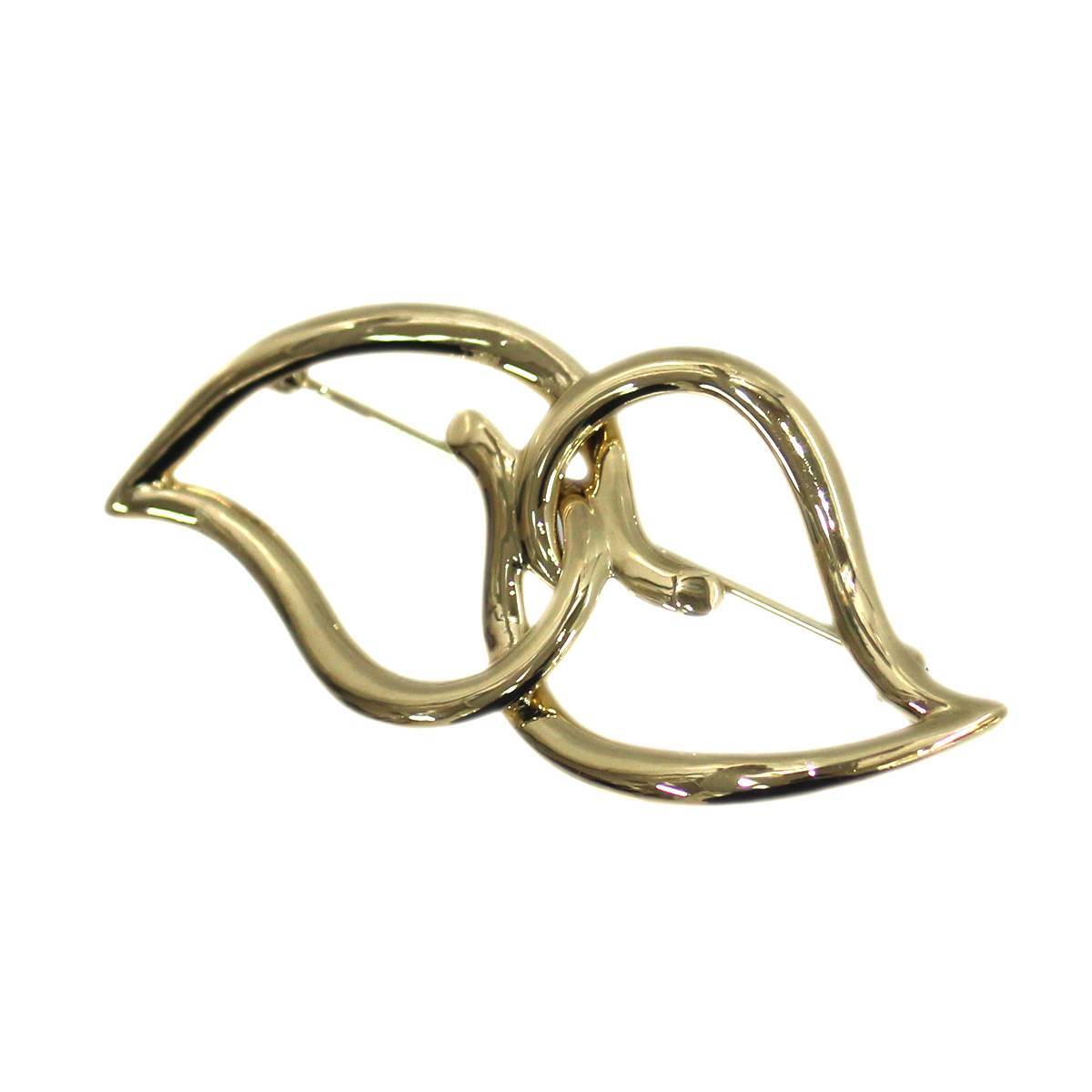 Tiffany&Co./ティファニー K18 リーフハートブローチ 12.6g HO 美品 Aランク拍卖