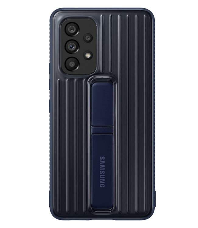 Galaxy A53 5G ◆ Protective Standing Cover スタンドカバー ネイビー Samsung ロゴ オフィシャル【並行輸入品】SC-53C SCG15拍卖