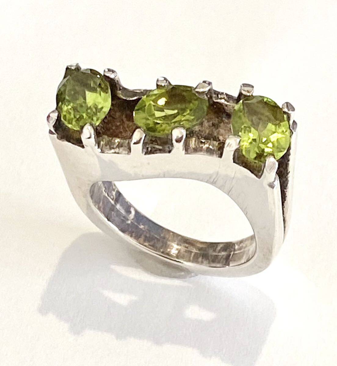 ペリドットリング シルバー925 ペリドット 天然石 カラーストーン 拍卖