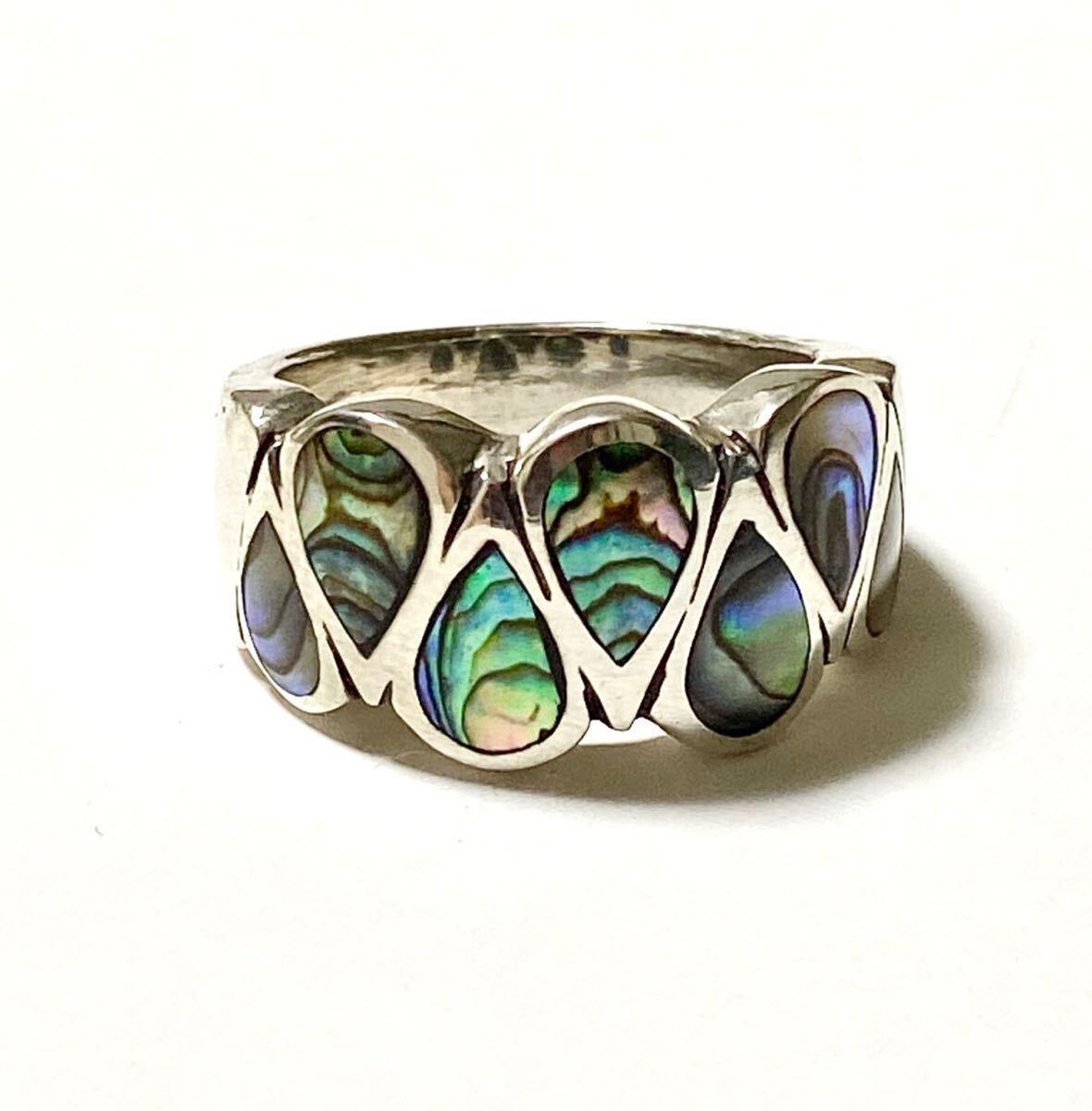 パウアシェルリング アバロン シルバー925 シェル拍卖