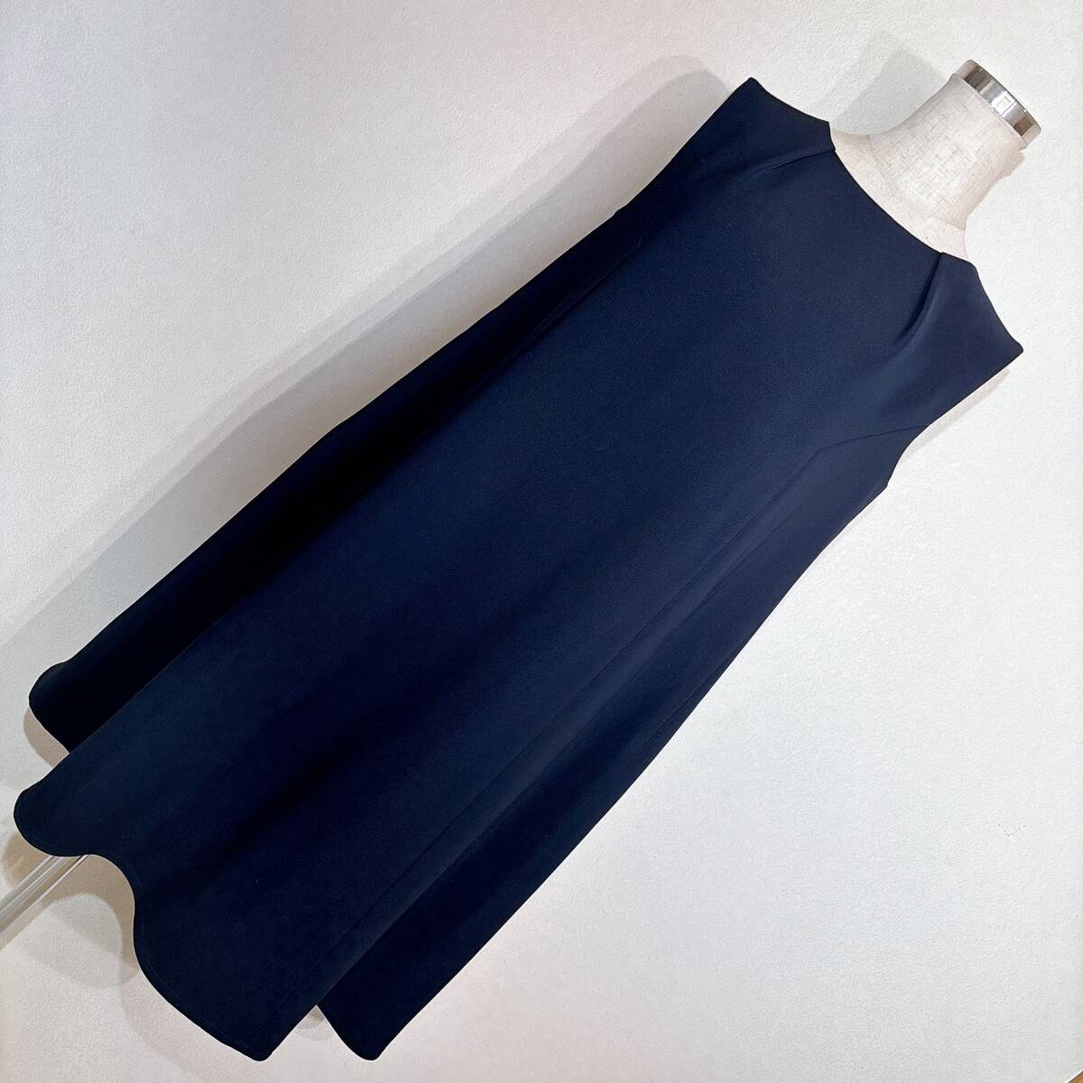 B725美品!■プリングル1815★濃紺/ストレッチ入ダブルクロス★N/Sワンピース■拍卖