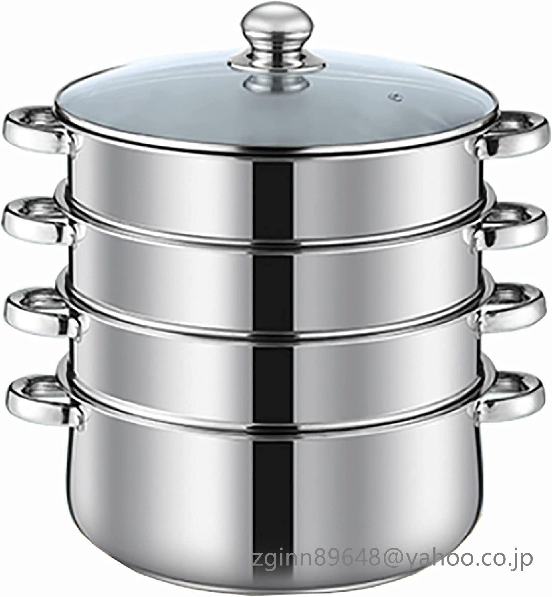 蒸し鍋、鍋、スープ鍋、30cmステンレス製業務用家庭用超大容量蒸し鍋、バンズ多層蒸し器ストックポット (Size : 30cm)拍卖