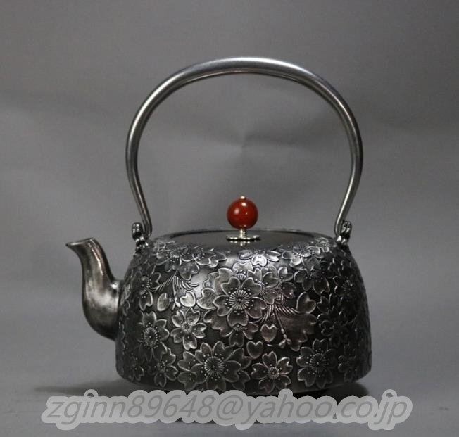 砂鉄製 提梁壺 老鉄瓶 手作りコーティングなしお茶セット やかんを沸かす★小さなストレートポット 1200ML拍卖