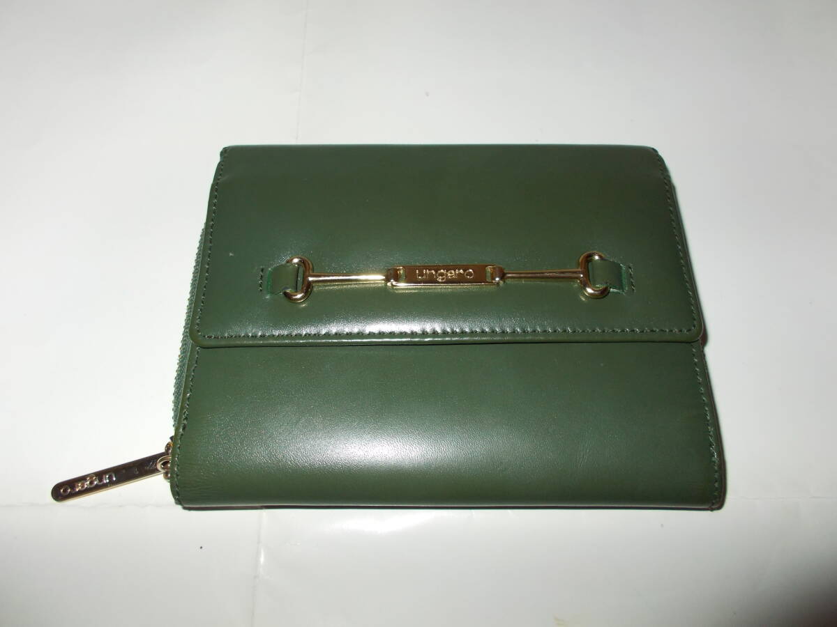 ★ungaro/ウンガロ【ファスナー付き三つ折り財布】グリーン★拍卖