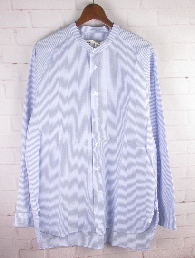 LAS24171 POLYPLOID ポリプロイド ストライプ スタンドカラーシャツ 05-B-10 2 未使用拍卖