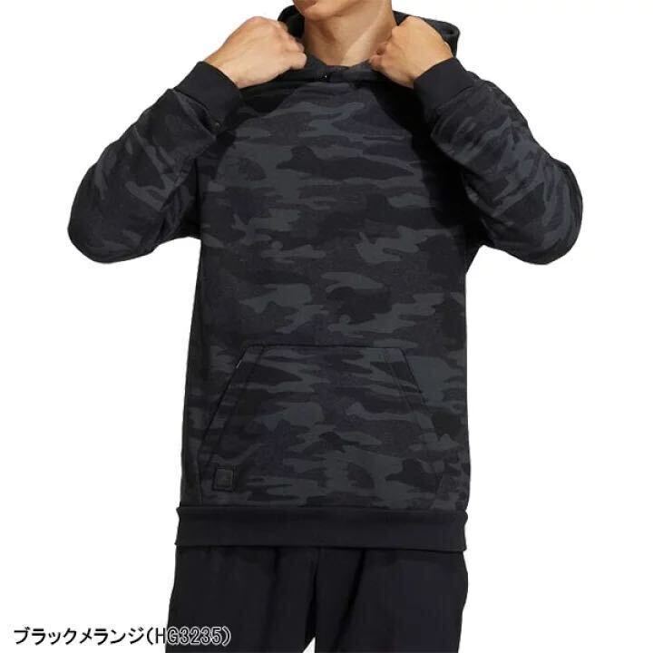 L 定価13200円 アディダス ゴルフ カモ 長袖プルオーバーフーディー Lサイズ 未使用 HG3235 ブラックカモ柄拍卖