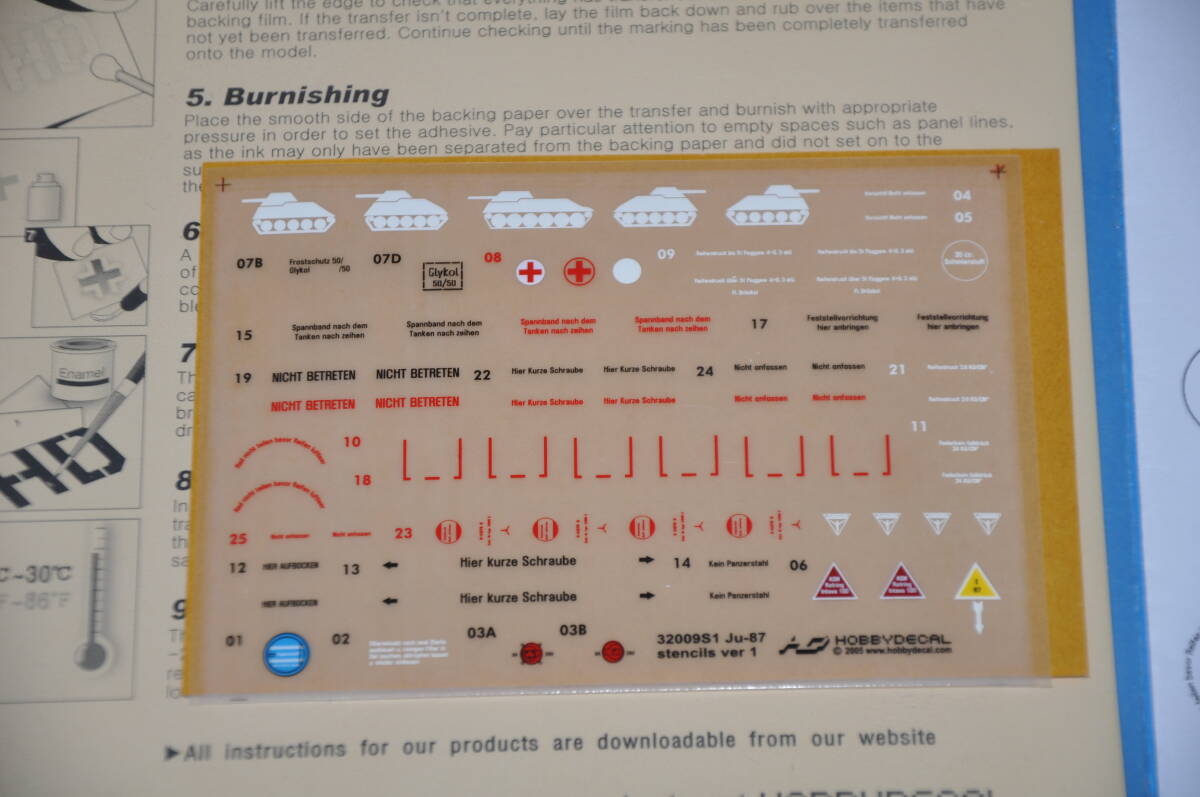 HobbyDecal デカール 1/32 ドイツ空軍 ユンカース Ju87 Stuka スツーカ 注意書き ステンシル Stencils Ver 1.0 ST32009V1拍卖