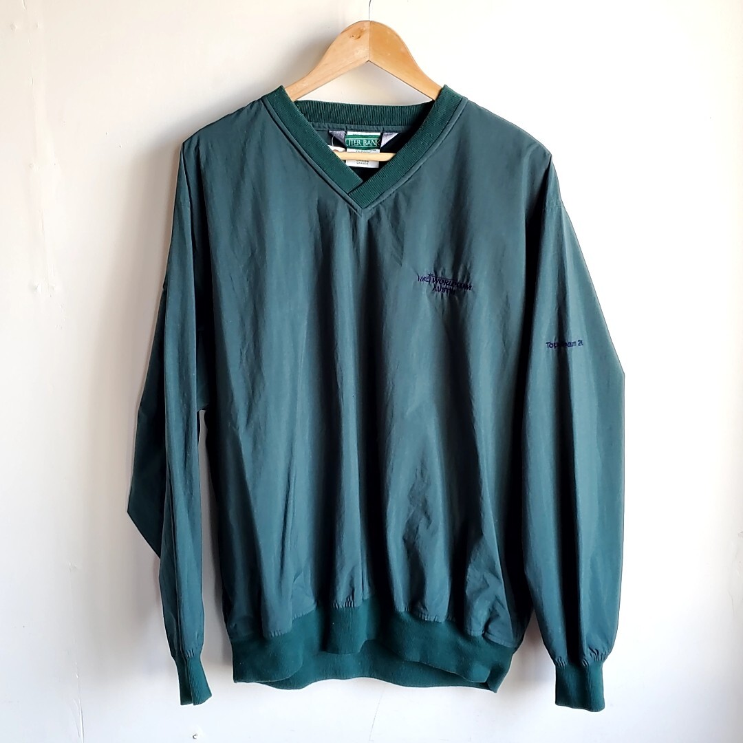 B99◆Outer Banks 長袖 ナイロン ウォームアッププルオーバー sizeL 緑 グリーン Vネック 中古 USED 古着拍卖