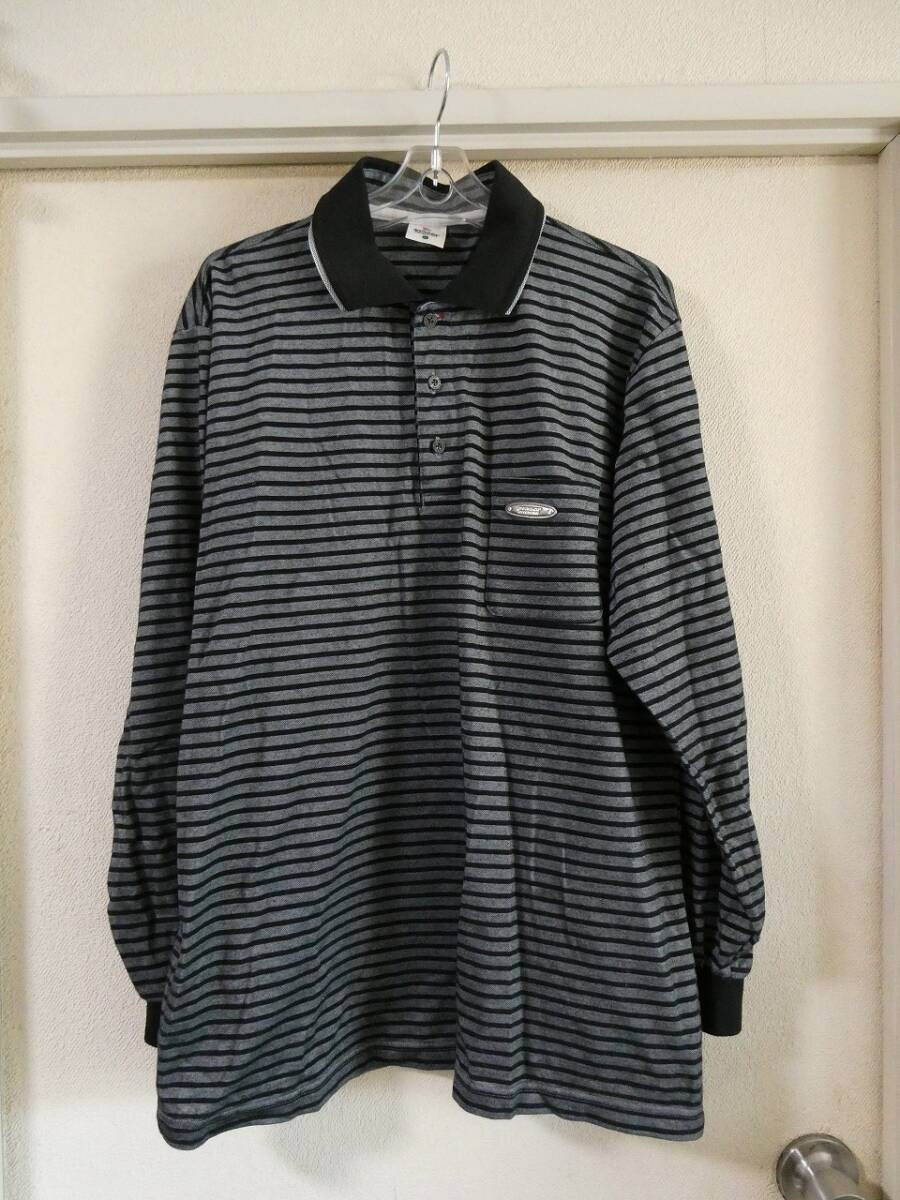 【クリックポスト発送】ダンロップモータースポーツ★黒×グレーボーダー長袖シャツ★LL拍卖