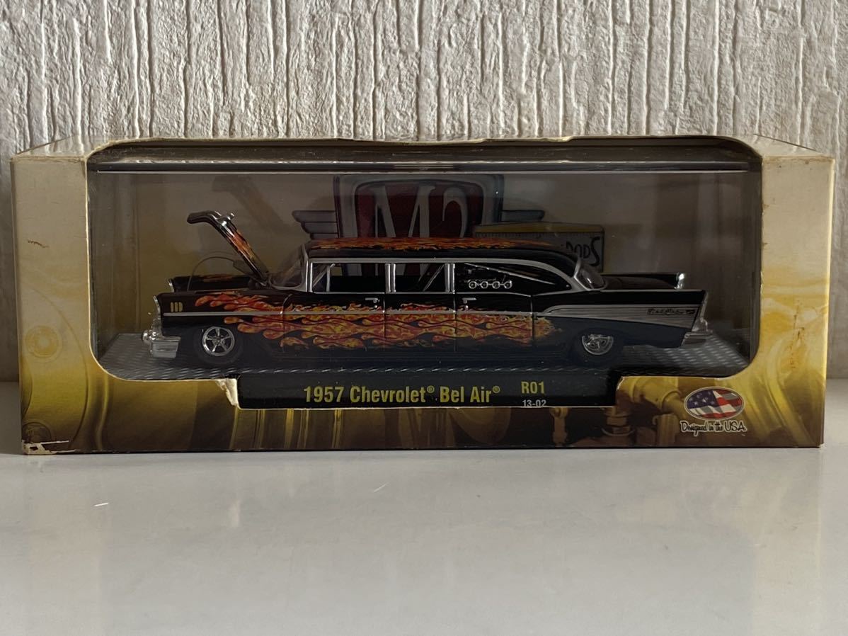 M2 MACHINS 1/64 1957 シボレー ベルエア リムジン フレームパターン Chevrolet Bel Air R01 Auto-Stretch Rods ホットロッド拍卖