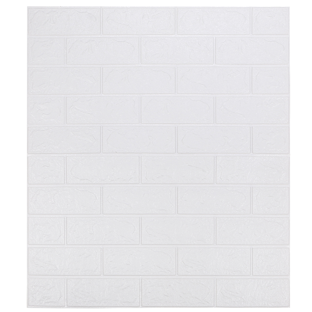 3D 壁紙 レンガ DIY クッション シート ウォール 北欧 風 70×78cm 10枚 セット (ホワイト)DJ1081拍卖
