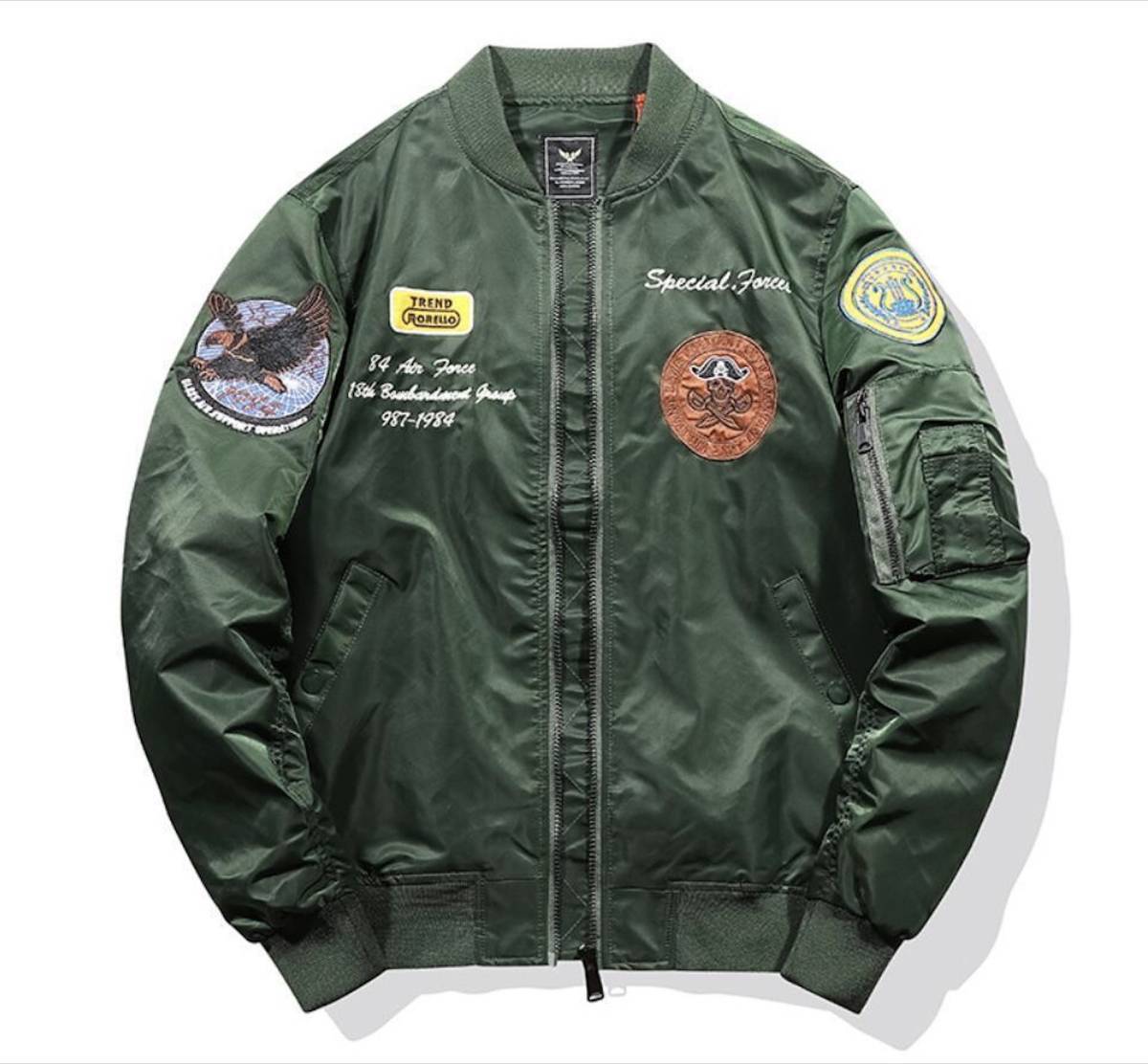 LDL100# MA-1 フライトジャケット ライダースジャケット ブルゾン ジャンパー メンズ グリーン拍卖