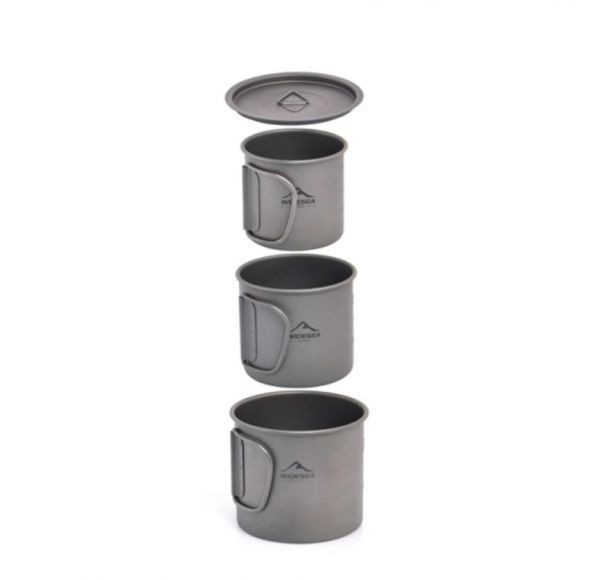 お得な3個セット★チタン製マグカップ200ml&300ml&450mlの3点セット★キャンプカップ★鍋★ケトル★調理器具★登山・アウトドア ZCL758拍卖