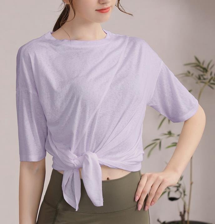 レディース ヨガウェア 半袖 tシャツ トップス 体型カーバー スポーツウエア 吸汗速乾 トレーニングウェア HE518拍卖