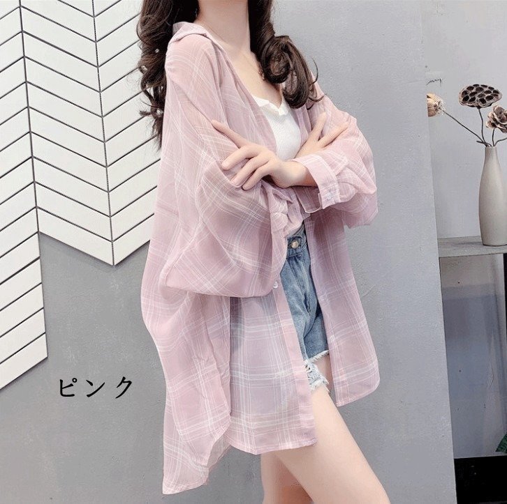 新品 夏 カーディガン シフォン シャツブラウス 長袖 透け感 冷房対策 日焼け防止無地羽織り 体型カバー 通学通勤 大人BQ159拍卖