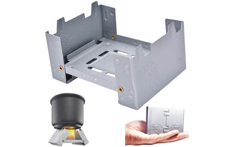 【3個セット 携帯便利 コンパクト 固形燃料ストーブ2個 ウインドスクリーン風除板1個 収納袋付き 折りたたみ式 軽量 アウトドア キ HE876拍卖