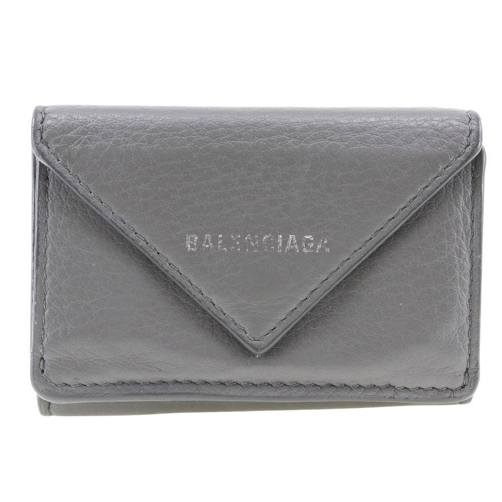 BALENCIAGA バレンシアガ ペーパーウォレット 三つ折り財布 カーフ ユニセックス【I120824077】中古拍卖
