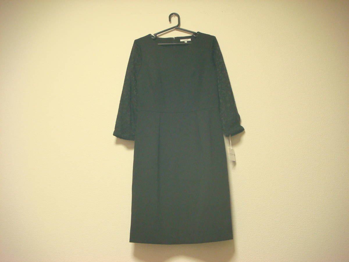 ラ トータリテ 袖透けシフォン デザイン ワンピース タグ付き未使用 新品 36 黒拍卖