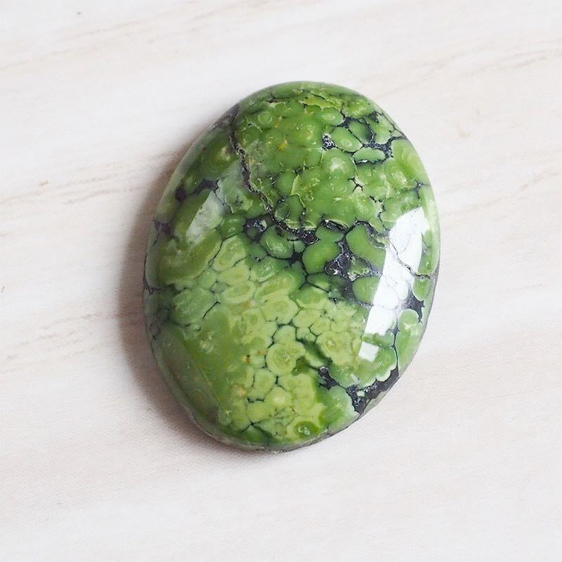 ターコイズ カボション 9.2ct ◇ 彫金 アクセサリー インディアン ジュエリー リング ペンダント ブレスレット トルコ石 ルース 裸石 #115拍卖